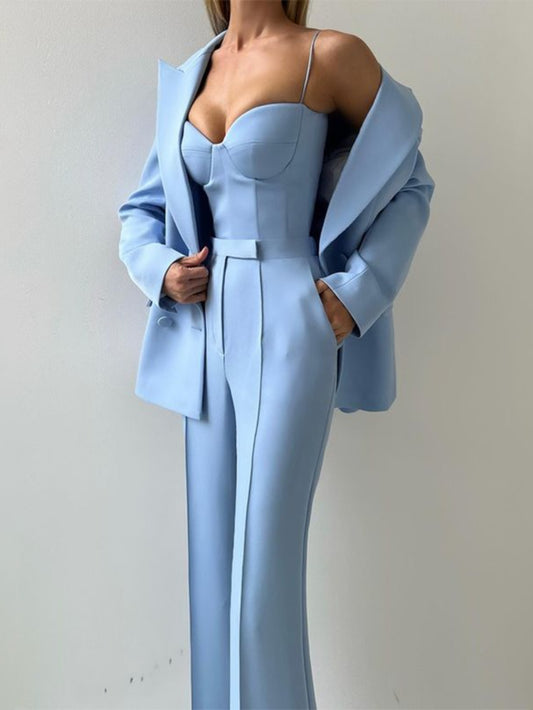 ARTPAGE Autumn Temperament Fashion Commuter Suit Suit Bra Pants Jacket Three-piece Set