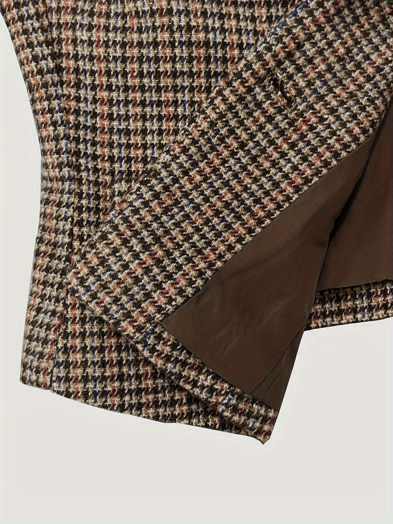 Blazer carrellé chic, cintré à la taille pour femmes