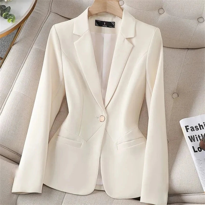 Women's Suit Jacket 2025 Spring Autumn High-grade Casual Female Blazer Coat Solid Temperament Korean Version Ladies Outerwear