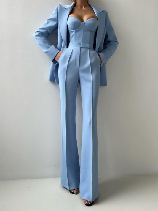 ARTPAGE Autumn Temperament Fashion Commuter Suit Suit Bra Pants Jacket Three-piece Set