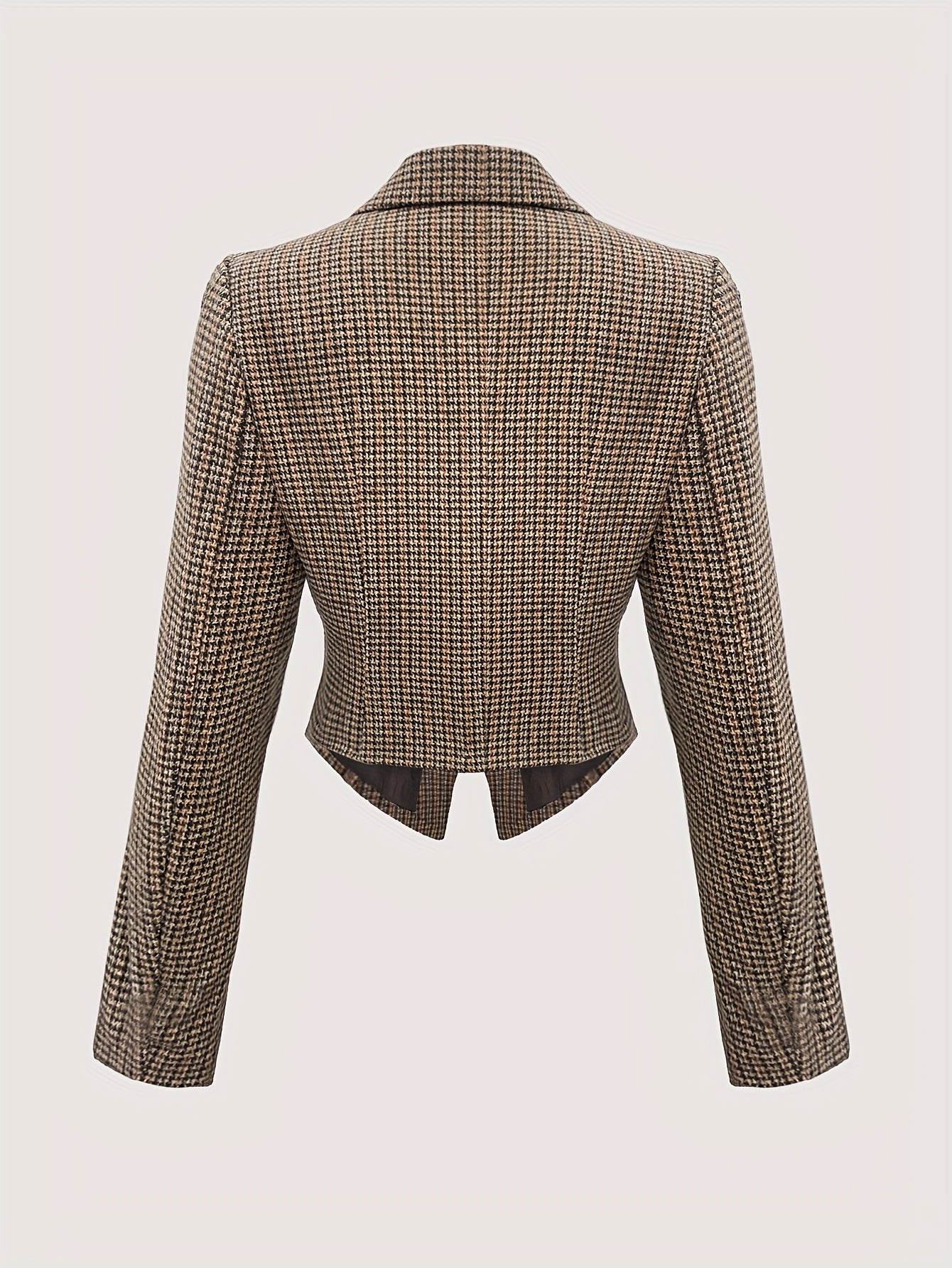 Blazer carrellé chic, cintré à la taille pour femmes
