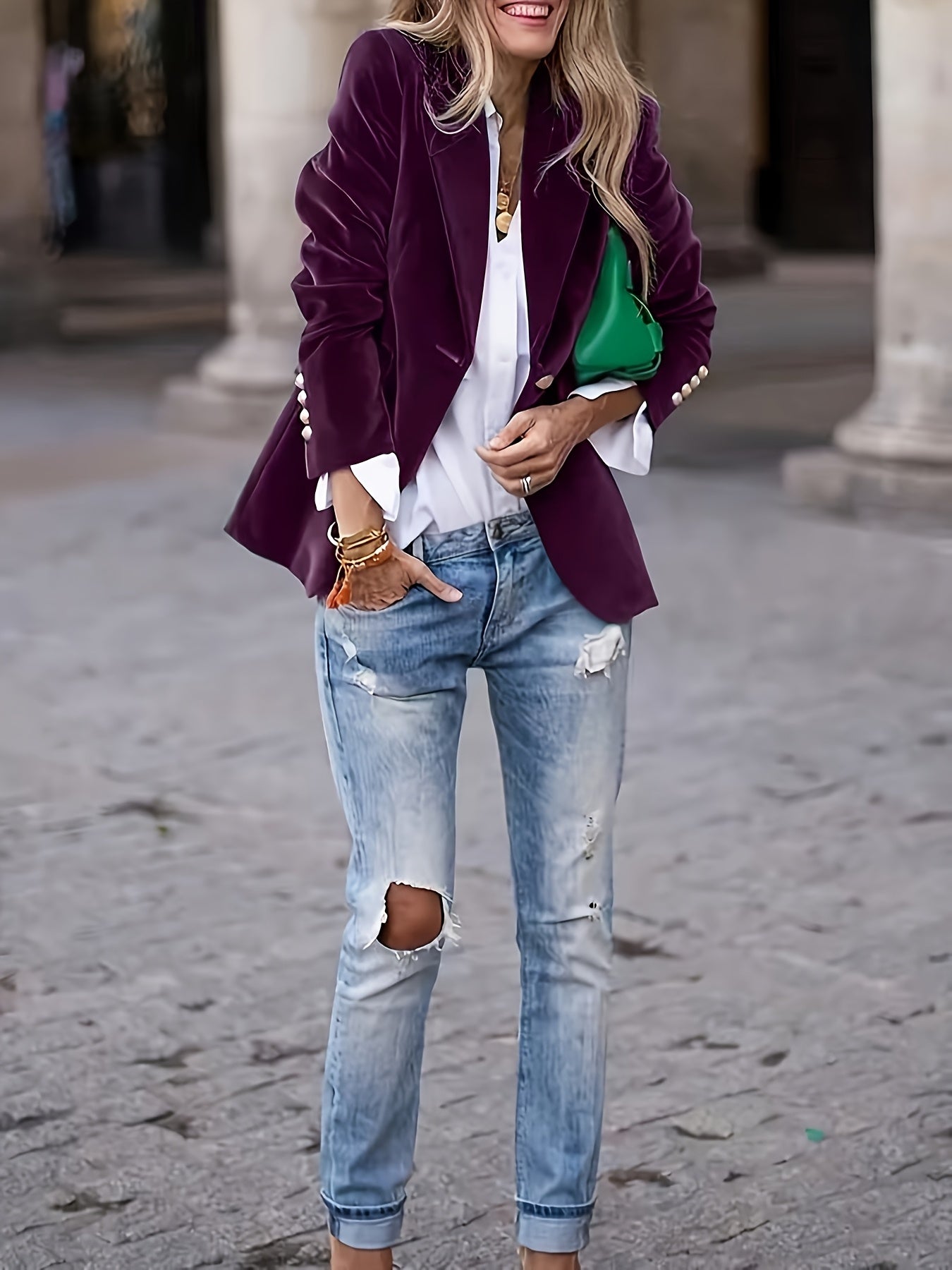 Blazer en velours élégant pour femme