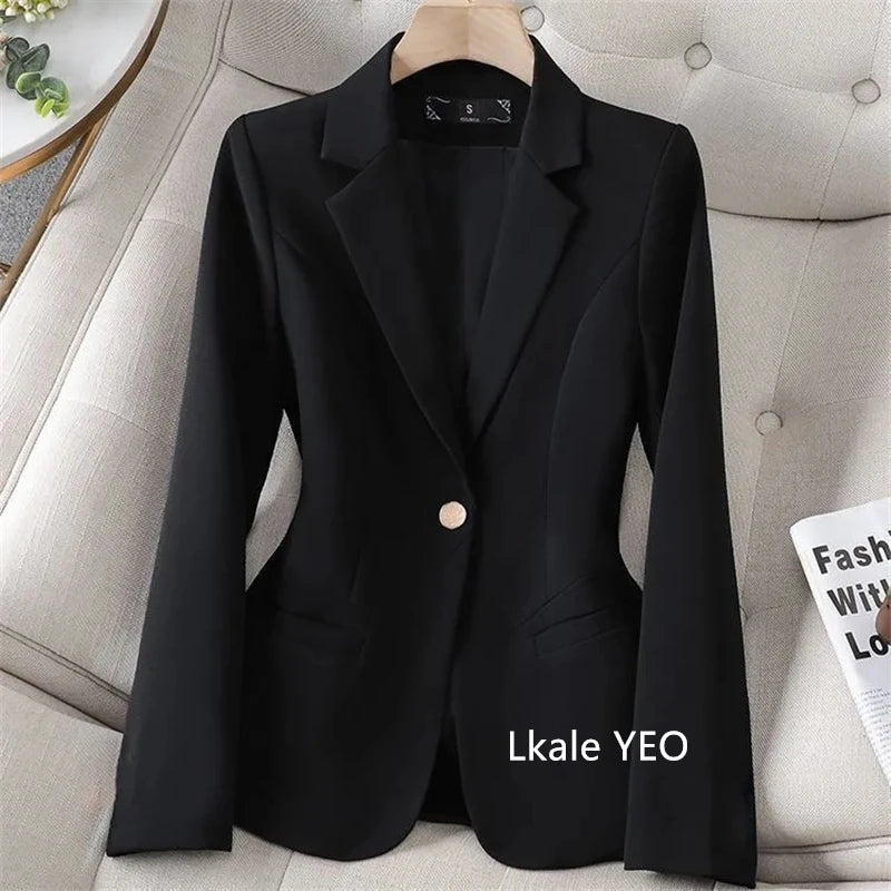 Women's Suit Jacket 2025 Spring Autumn High-grade Casual Female Blazer Coat Solid Temperament Korean Version Ladies Outerwear