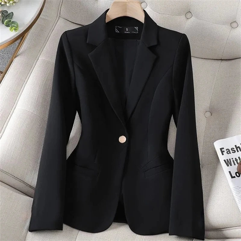 Women's Suit Jacket 2025 Spring Autumn High-grade Casual Female Blazer Coat Solid Temperament Korean Version Ladies Outerwear