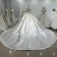 Personnaliser robe de mariée en Satin à manches longues col en v paillettes perles robe de mariée de luxe robes de novia amanda novias officiel