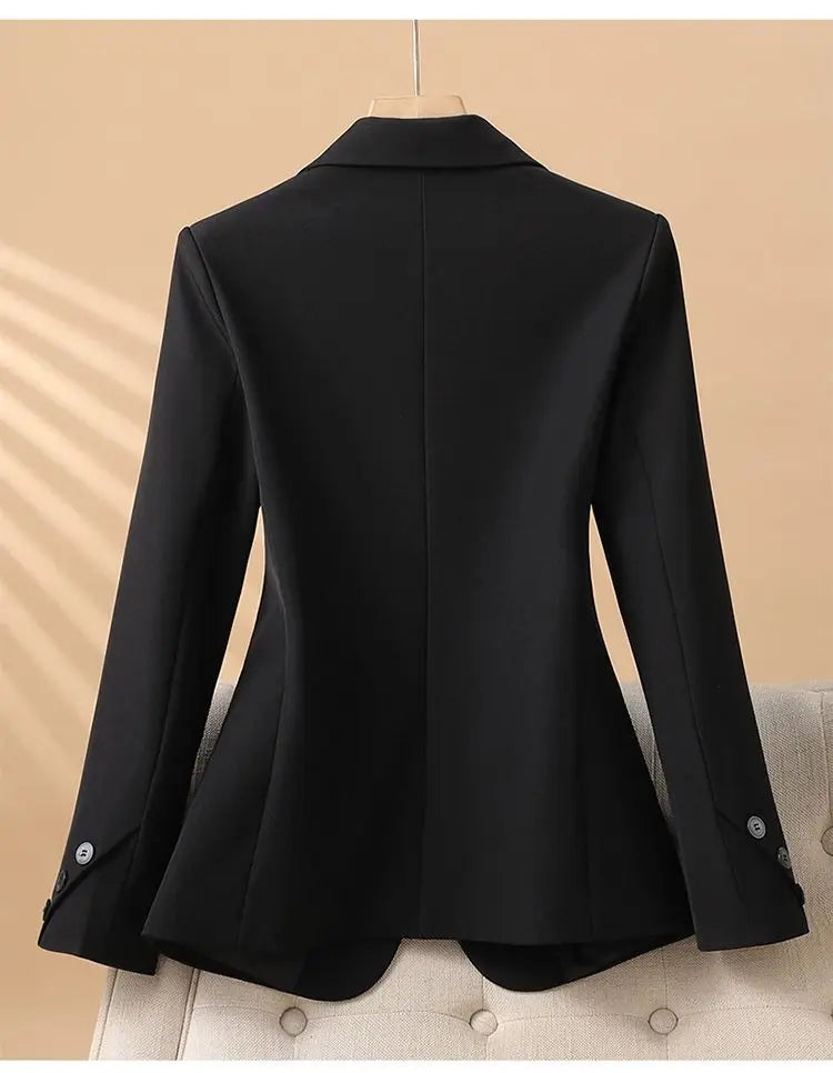 2025 New Spring Autumn Professional Jacket Women's Outerwear Chic Slim Long Sleeve High-End Office Blazer Tops