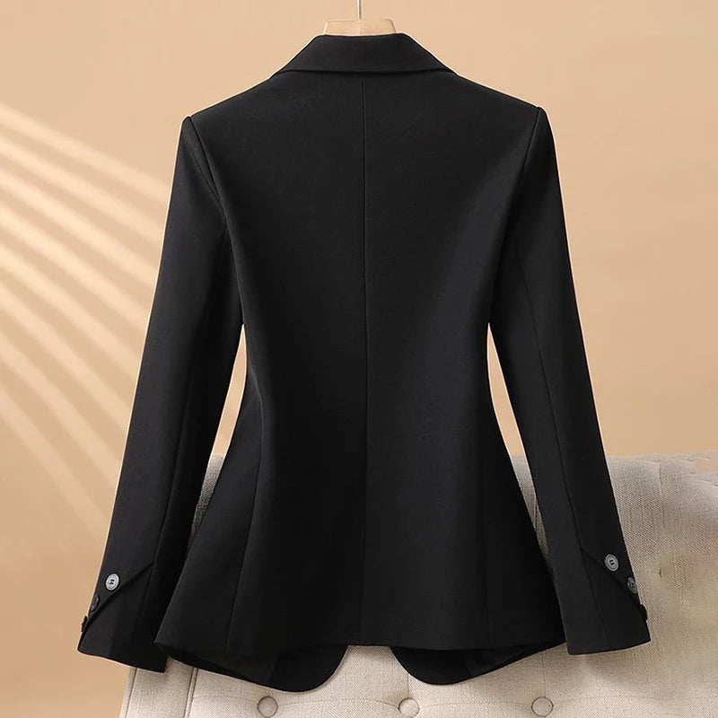 2025 New Spring Autumn Professional Jacket Women's Outerwear Chic Slim Long Sleeve High-End Office Blazer Tops