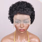 Perruque pixie bouclée avec lace transparente 13x1 de cheveux humains brésilien style water wave