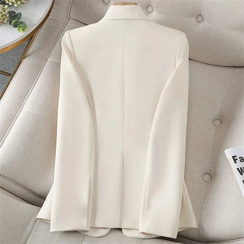 Women's Suit Jacket 2025 Spring Autumn High-grade Casual Female Blazer Coat Solid Temperament Korean Version Ladies Outerwear
