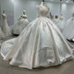 Personnaliser robe de mariée en Satin à manches longues col en v paillettes perles robe de mariée de luxe robes de novia amanda novias officiel
