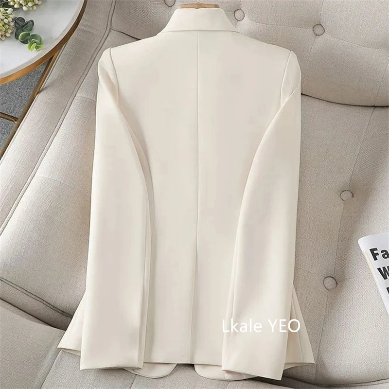 Women's Suit Jacket 2025 Spring Autumn High-grade Casual Female Blazer Coat Solid Temperament Korean Version Ladies Outerwear
