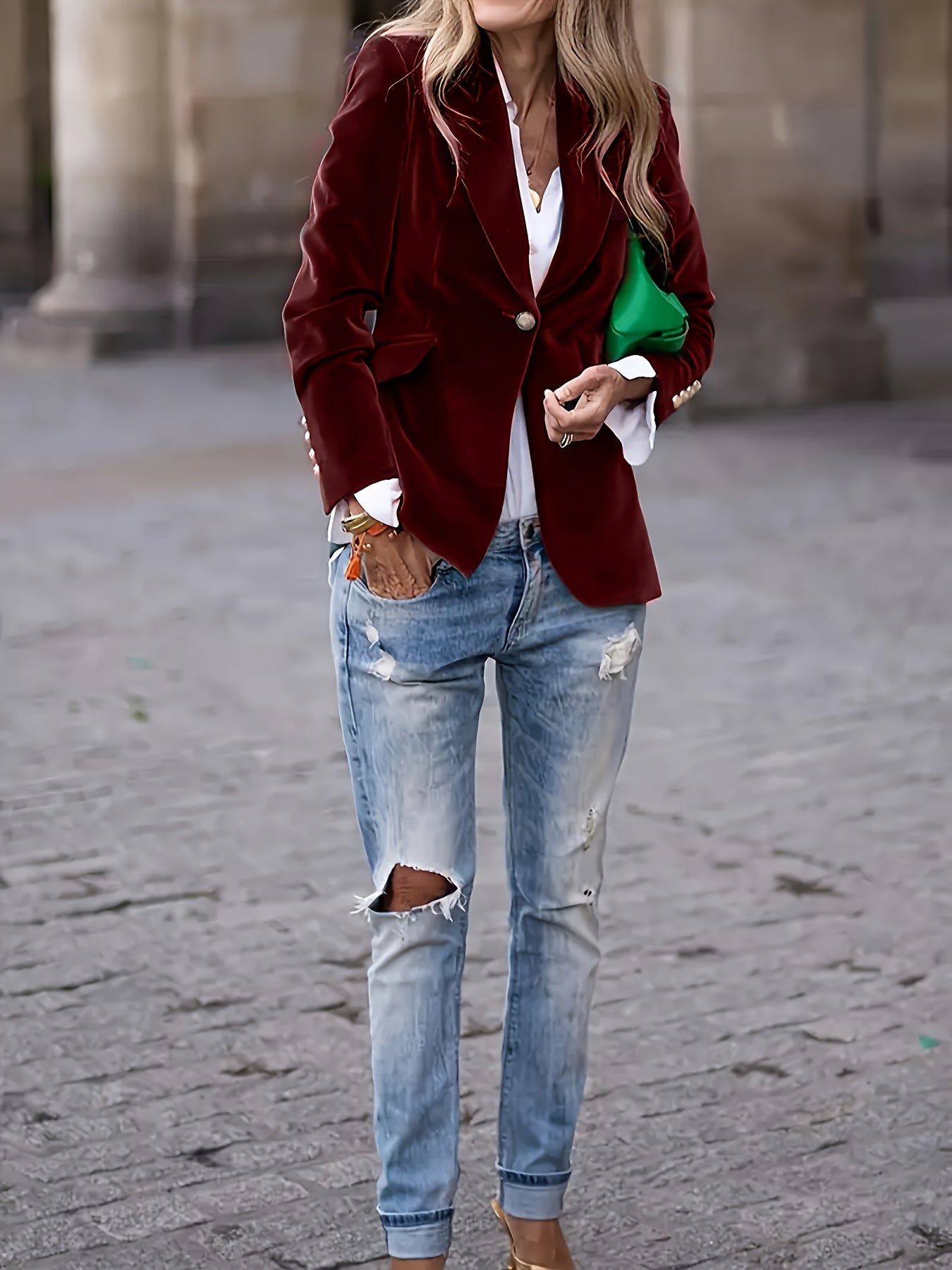 Blazer en velours élégant pour femme