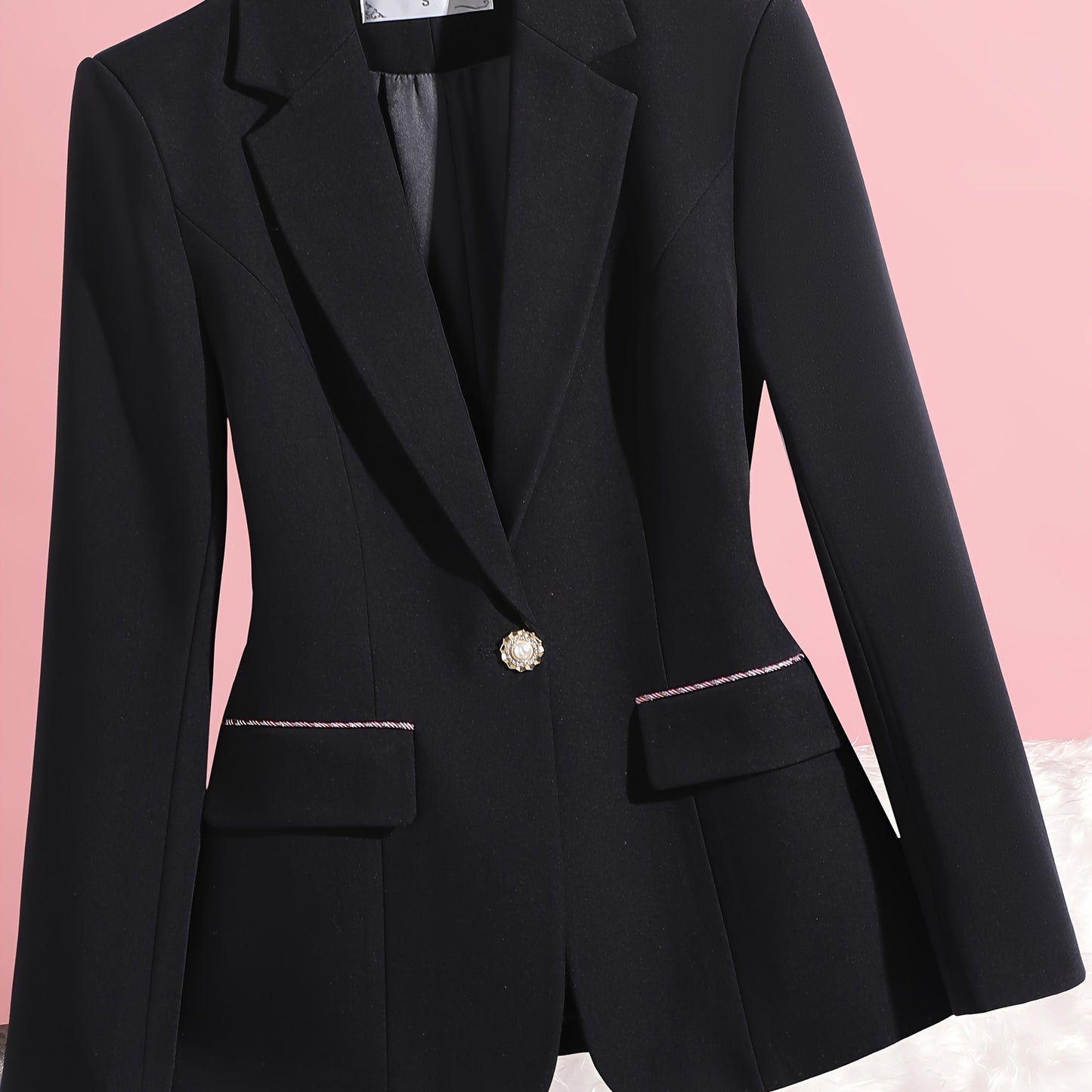 2025 Fashionable Women's Suit Jacket, Suitable for Spring, Summer and Autumn, Simple Classic Style, Solid Color Suit Jacket, Fashionable Slim Fit and, Lapel Suit Jacket